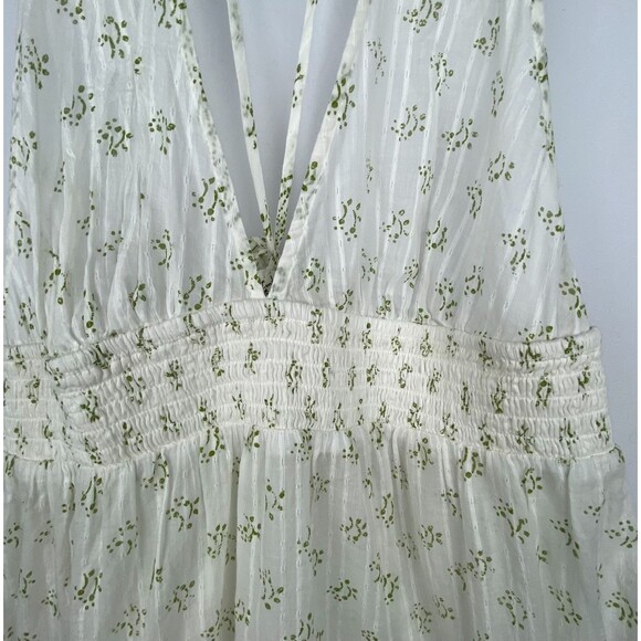 Intimately Free People Happy Hour Mini Slip Womens XL Ivory Green Tiered Smocked - Picture 2 of 15